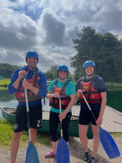 The sun is shining just in time for raft building!